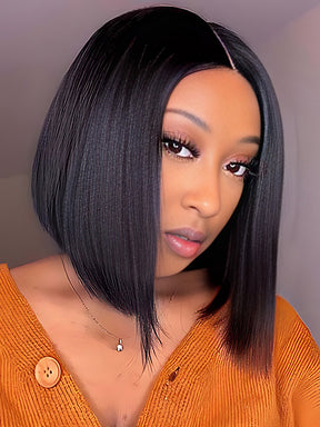 IRoyal Blunt Cut 13x4 Lace Bob Wigs Short Straight Human Hair Summer Style