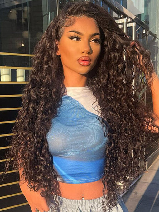 IRoyal Hair Water Wave Swiss HD Lace Wigs Virgin Human Hair 5x5 Lace Closure Wigs